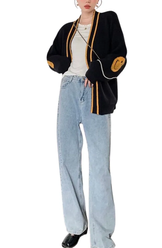 Smiley Face Knit Cardigan