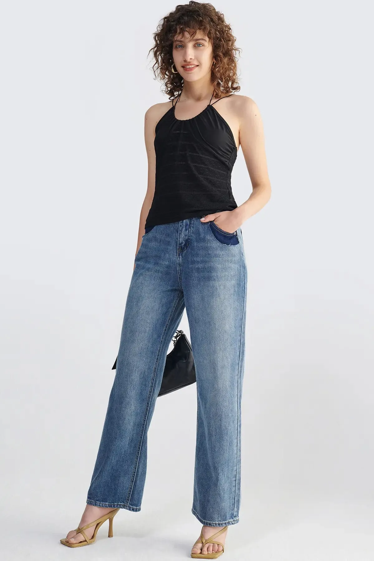 Spaghetti Strap Tie Back Camis Top