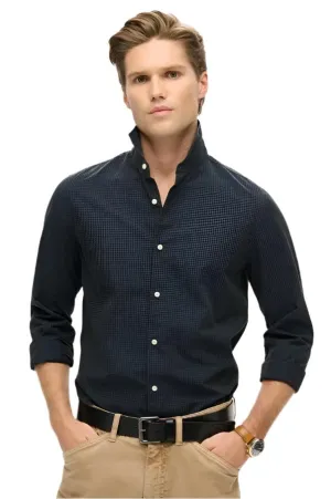Superdry Mens Casual LS Shirt Grey/Navy Check