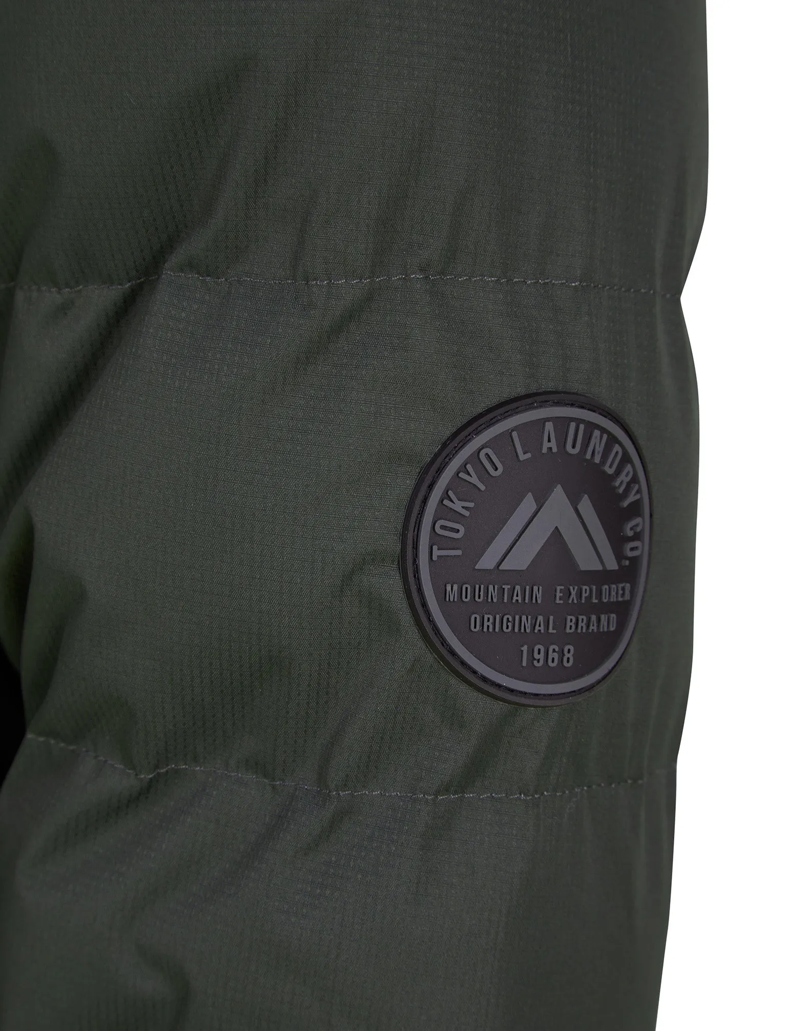 Tacito Micro-Fleece Lined Quilted Puffer Jacket with Hood in Unexplored - Tokyo Laundry