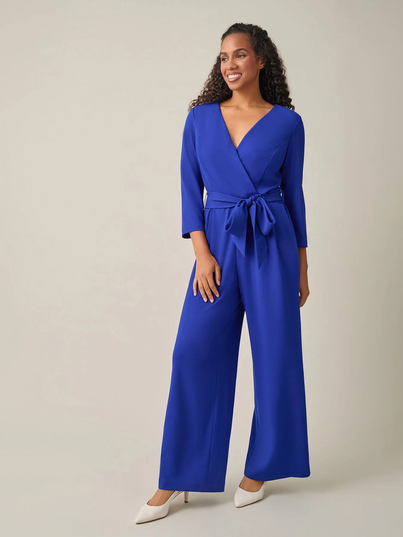 Tie-Waist Jumpsuit, Royal Signature