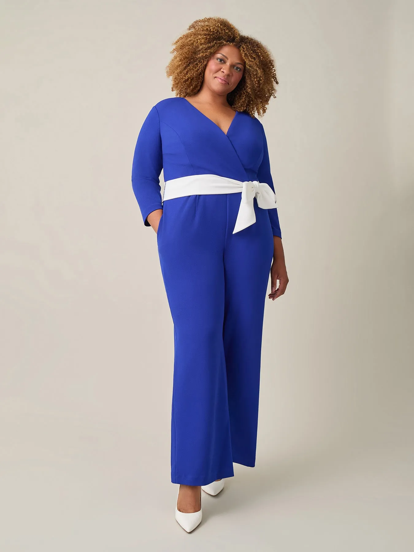 Tie-Waist Jumpsuit, Royal Signature