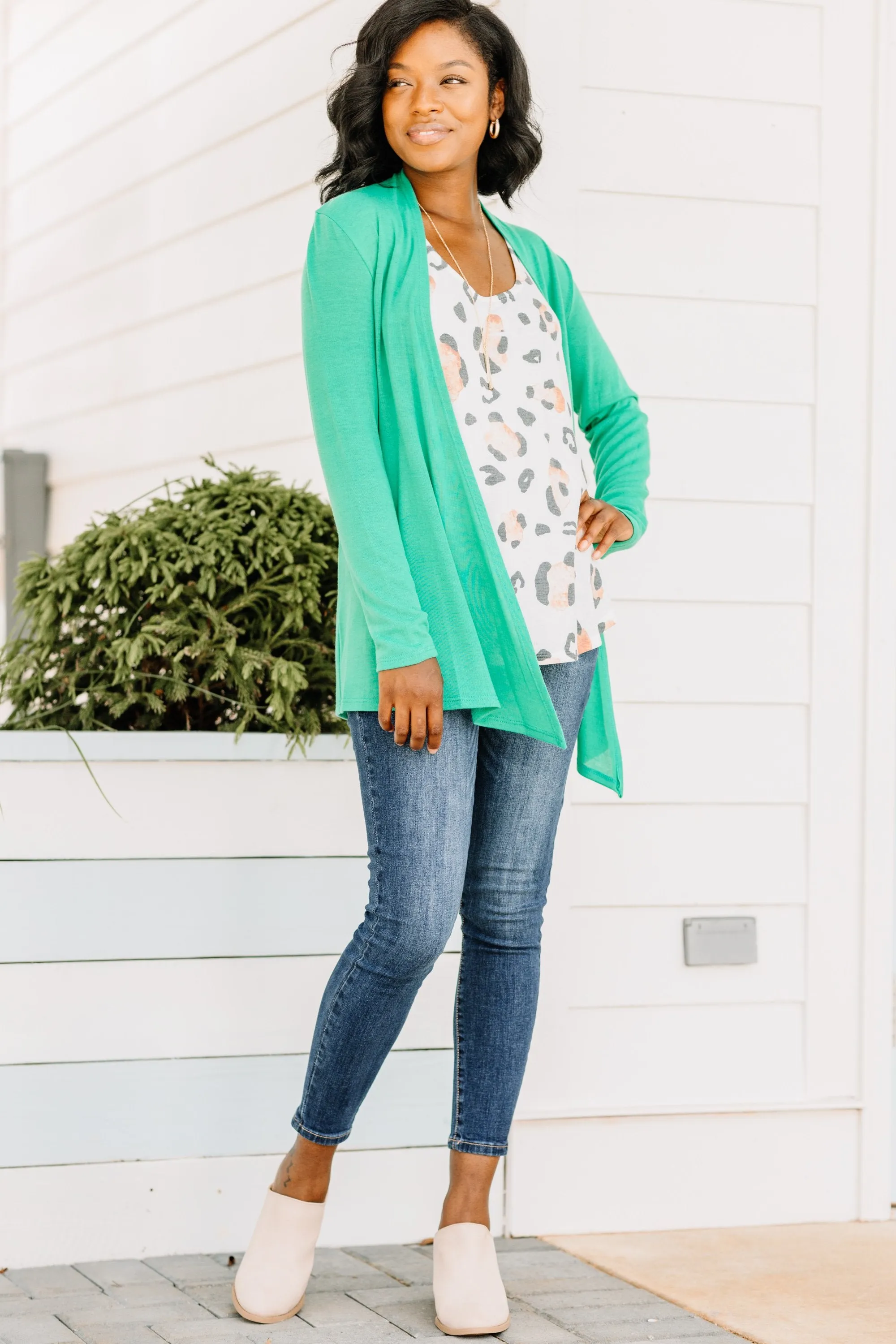 Undeniable Kelly Green Classic Cardigan