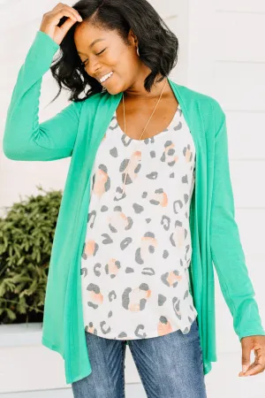 Undeniable Kelly Green Classic Cardigan