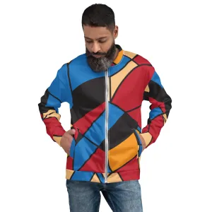 Unisex Bomber Jacket with Piet Mondrian design (Vecteezy.com)