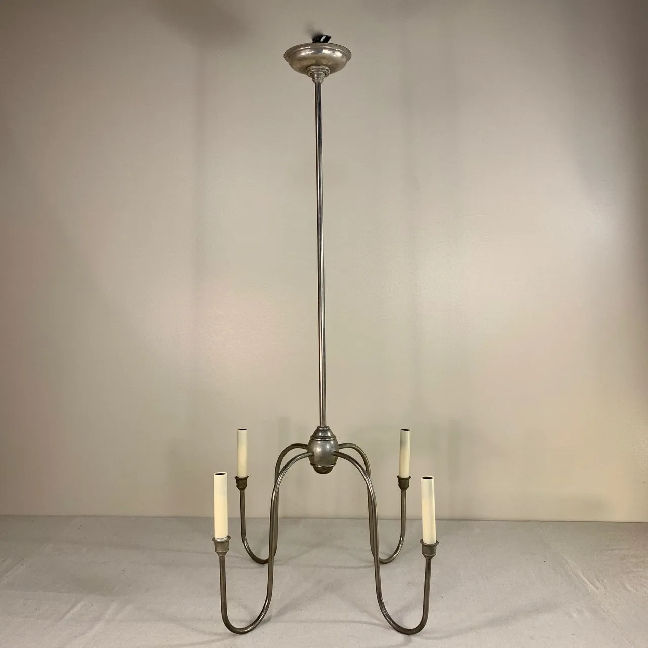 Visual Comfort Pewter Chandelier, 4 Candle Sticks, Traditional
