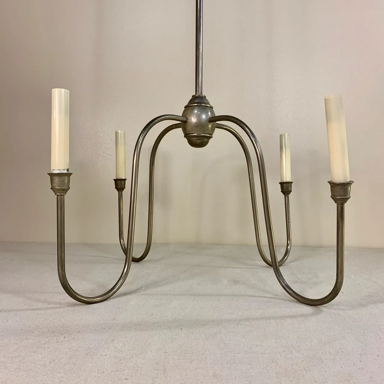 Visual Comfort Pewter Chandelier, 4 Candle Sticks, Traditional