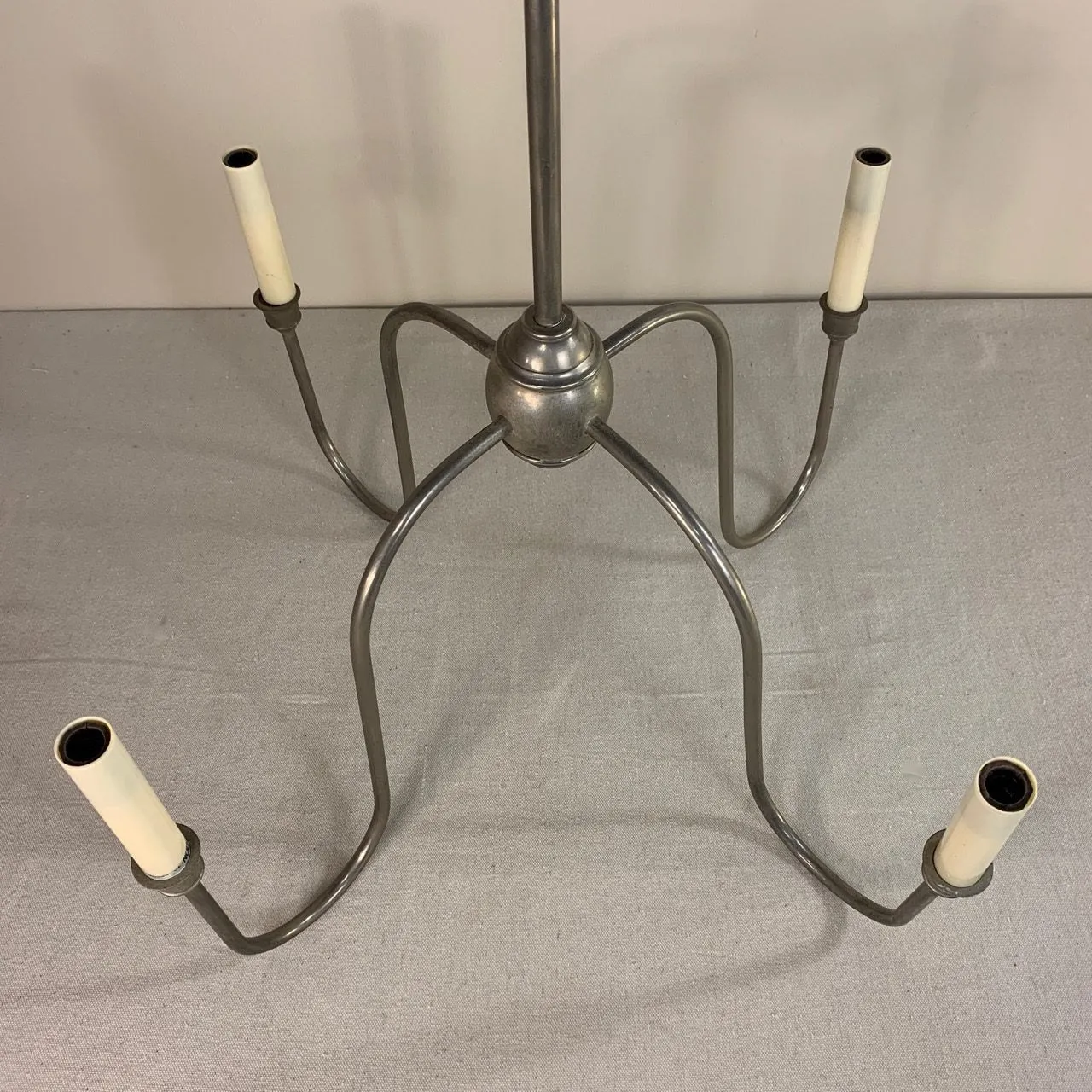 Visual Comfort Pewter Chandelier, 4 Candle Sticks, Traditional
