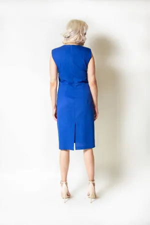 Waisted Blue Cotton Dress