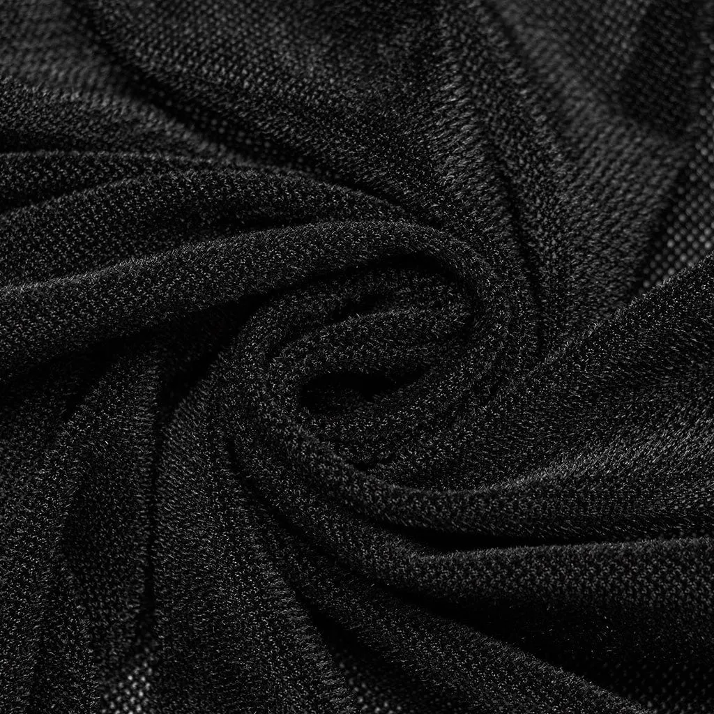 Women's Plus Size Gothic Irregular Eyelet Mesh Cardigan with Hood