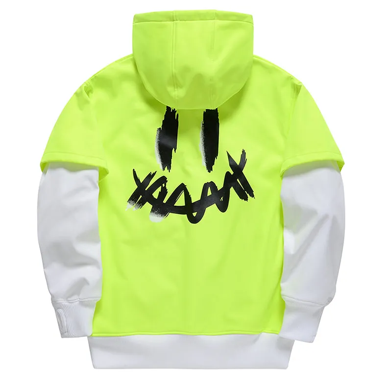 Women's Smiley Face Fleece Snow Hoodie