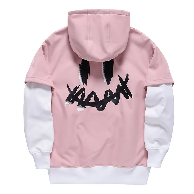 Women's Smiley Face Fleece Snow Hoodie