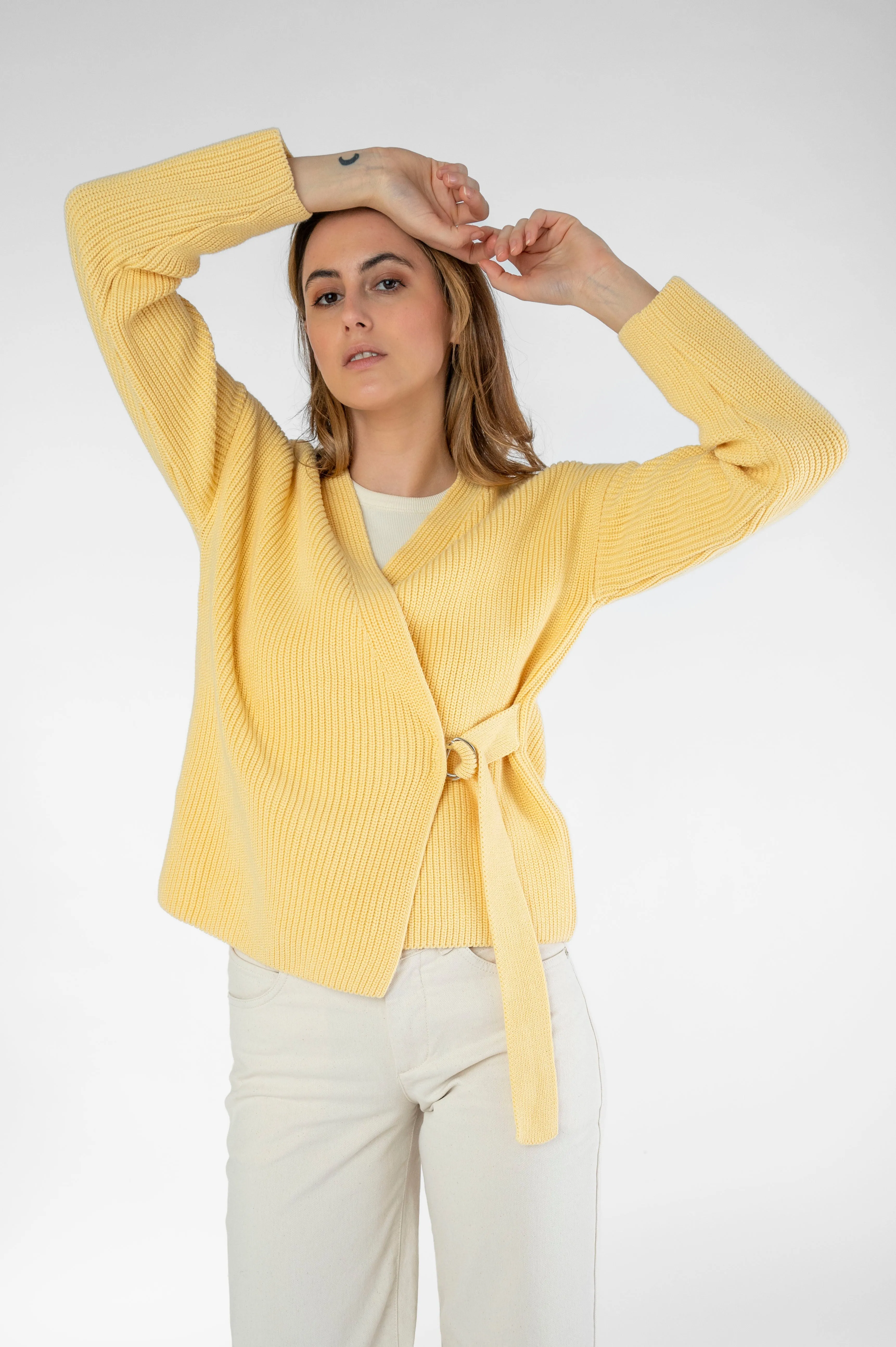 Wrap-around Cardigan Yellow
