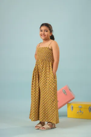 Yellow Block Print Jumpsuit