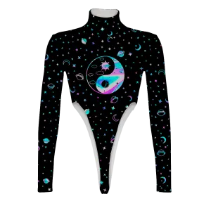 Yinyang Galaxy All Over Print Women's Turtleneck Jumpsuit